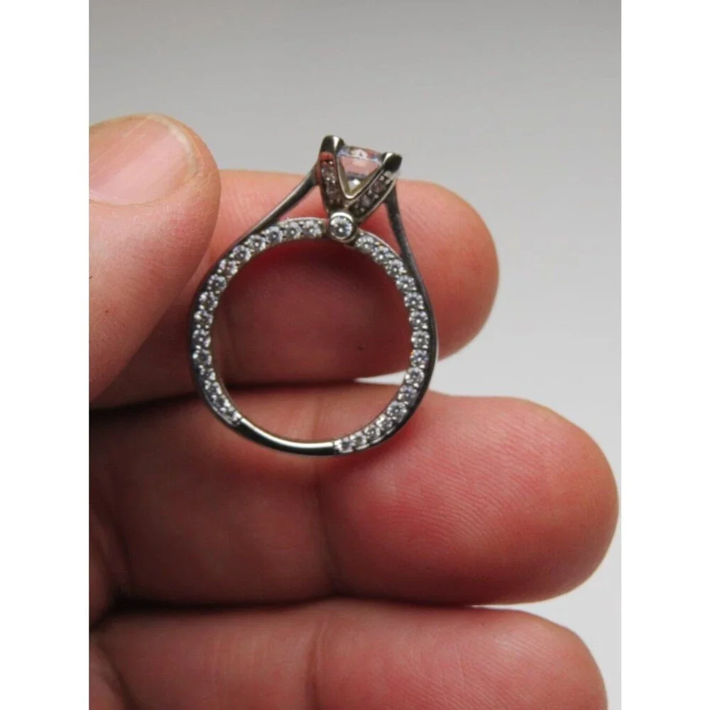 *925 Sterling Silver Diamond Engagement Ring